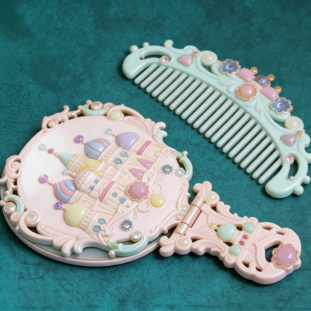 Dreamy Castle Pattern Foldable Compact Mirror 1