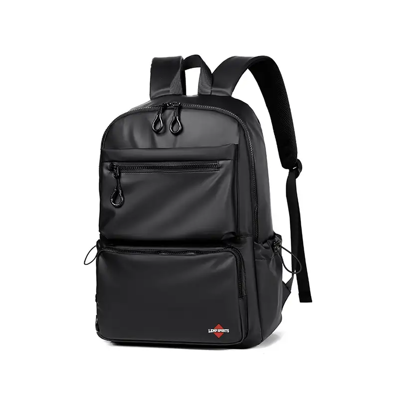 Water-Resistant Black Backpack With Multi-Pocket Storage 1