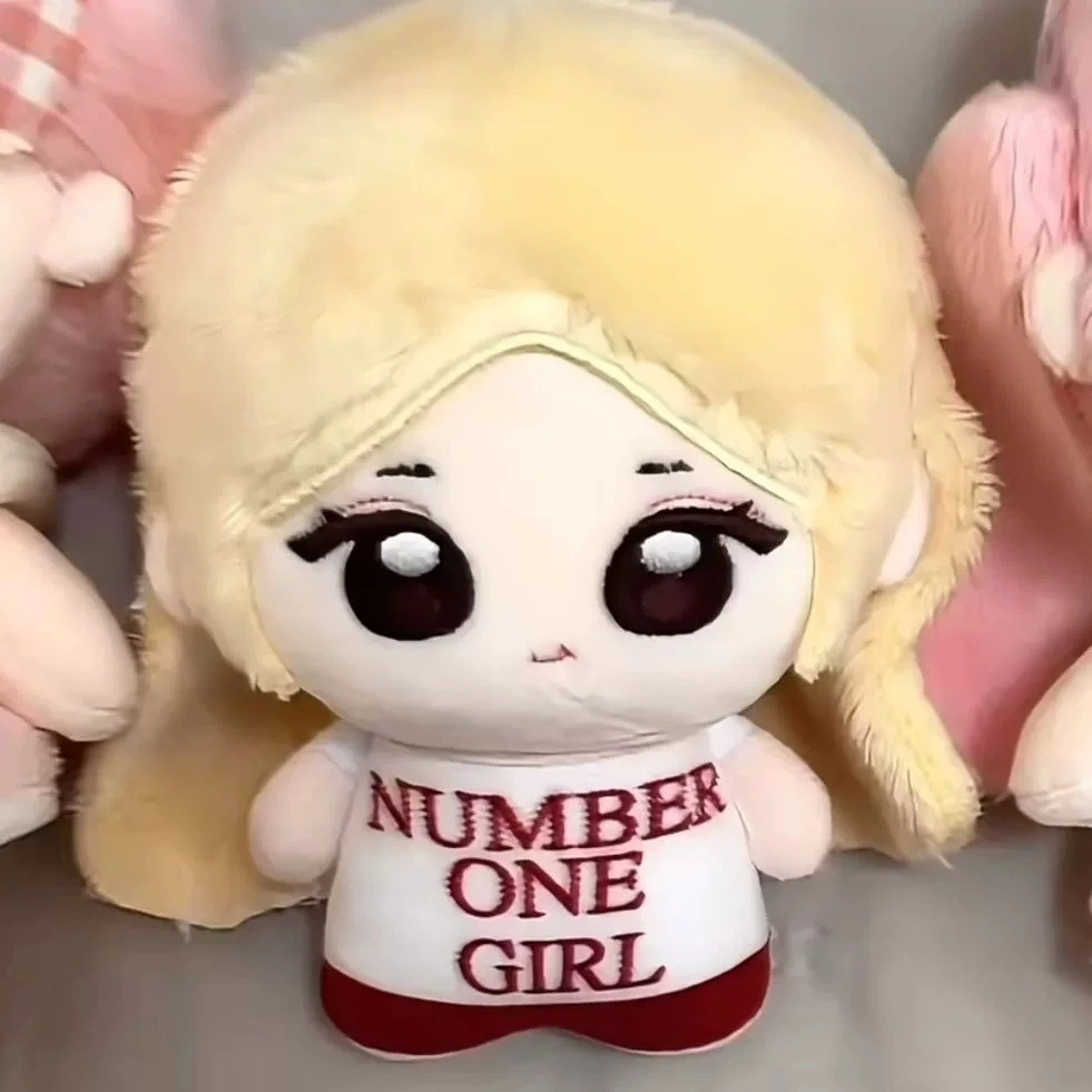Kawaii Blonde Girl Plush Doll 10cm Soft Stuffed Toy, NUMBER ONE GIRL Outfit, Ideal for Fan Collection & Gifting 1