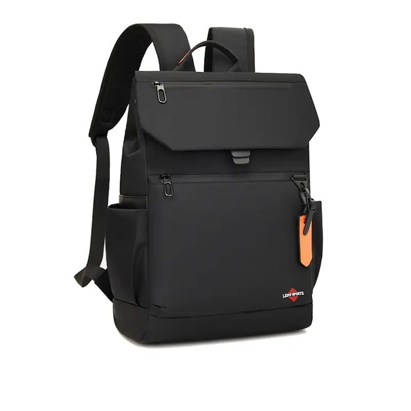 Minimalist Flap Backpack With Orange Accent For Daily Commute 1
