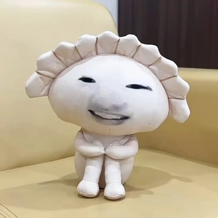 Meme Dumpling Plush Toy 24cm 167g Soft Stuffed Doll, Funny Smirk Face Design, Ideal for Meme Collection & Gifting 1