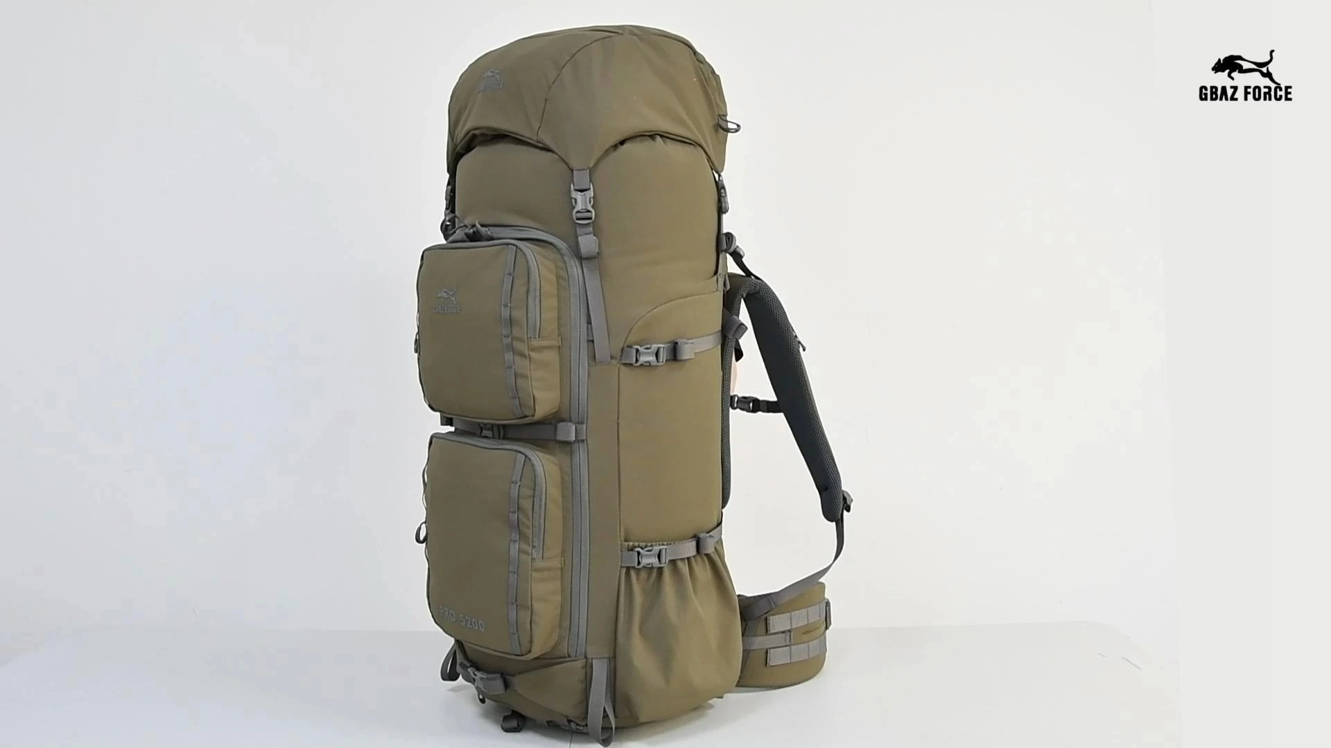 GAF 500D nylon jachtrugzak met onafhankelijk te gebruiken frame van koolstofvezel en verschillende inhoudsvakken. 1