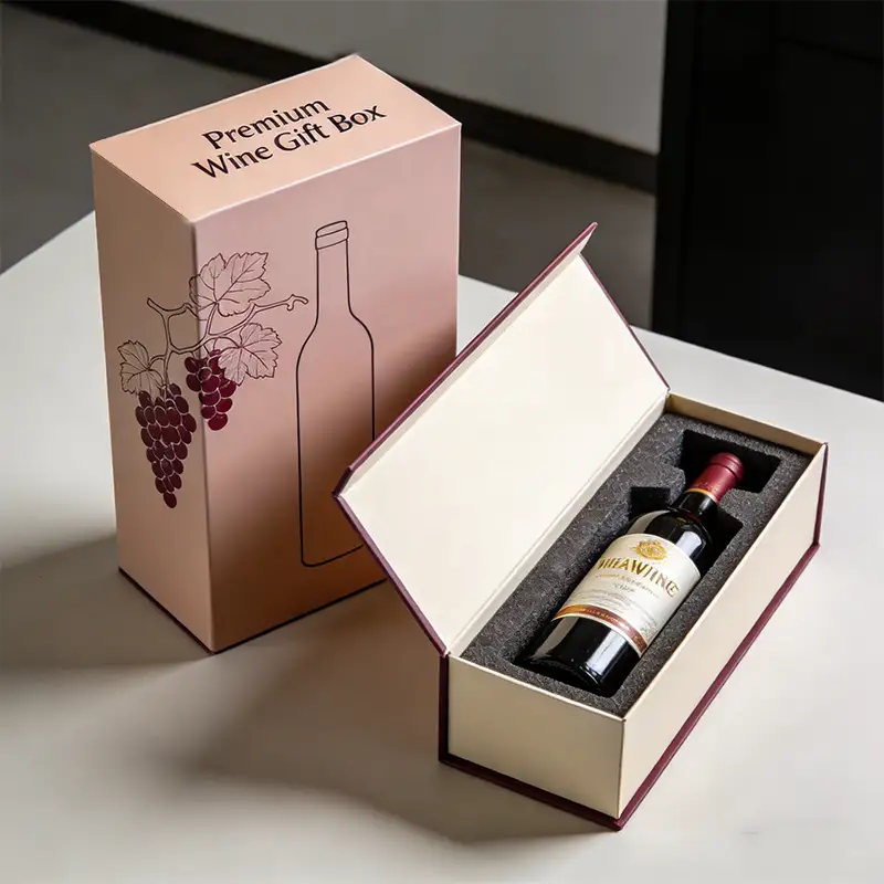 مجموعة هدايا زجاجة نبيذ سعة 1.5 لتر، مربعة صفراء عالية الجودة قابلة لإعادة التدوير، بنمط شعار مخصص، مع تغليف لامع، مثالية لتذوق النبيذ. 1