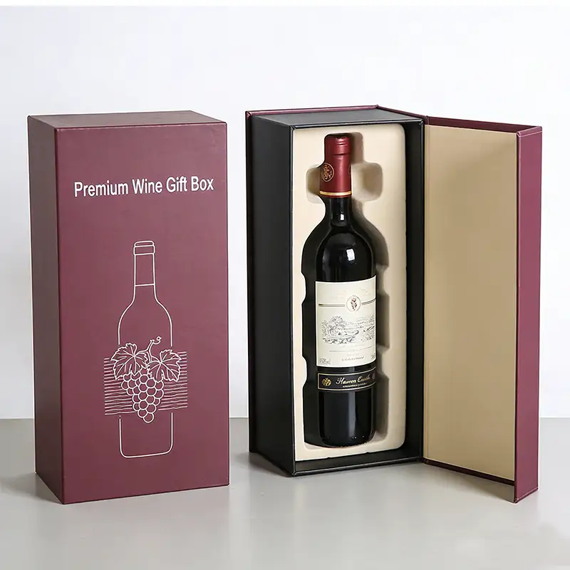 علبة هدايا فاخرة قابلة لإعادة التدوير من ورق مقوى أسود وأحمر، مزودة بإغلاق مغناطيسي، طباعة بأربعة ألوان، شعار مخصص، للبيع بالجملة. 1