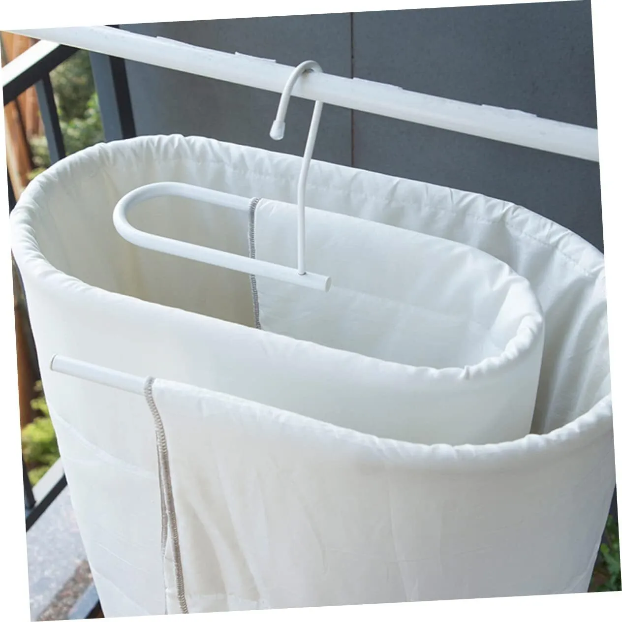 Spiral Clothes Drying Rack Heavy Duty Space-Saving Hanger Rotating Design White for Home Use on Balcony or Laundry Room 1