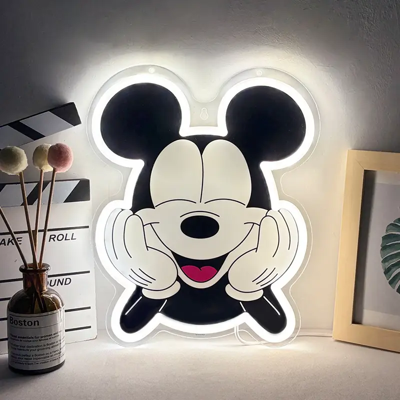 چراغ دیواری نئونی کارتون دیزنی میکی برای دکوراسیون پخش زنده منزل 1