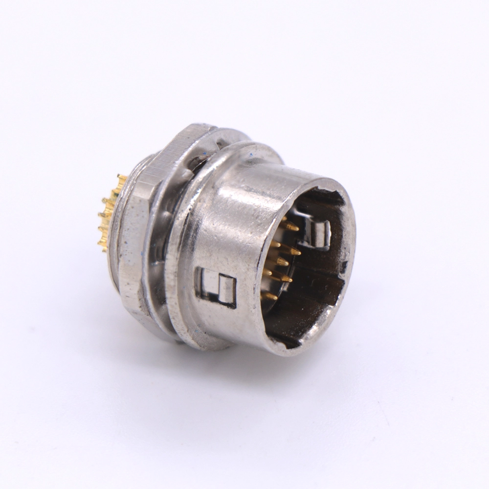 HR10A-10R board-side internal (rear) lock 10/12-pin aviation socket, soldered/PCB 1