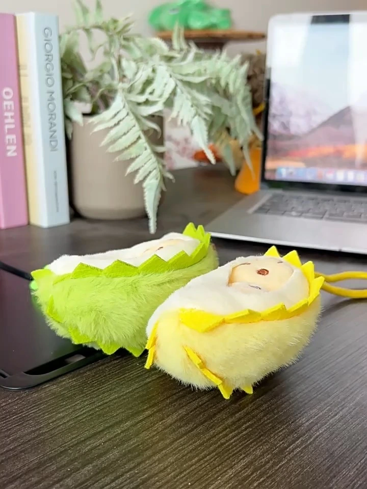 Kawaii Durian Plush Keyring 10cm Premium Fleece Stuffed Toy, Smiling Seed Faces, Perfect for Daily Carry & Collection 1