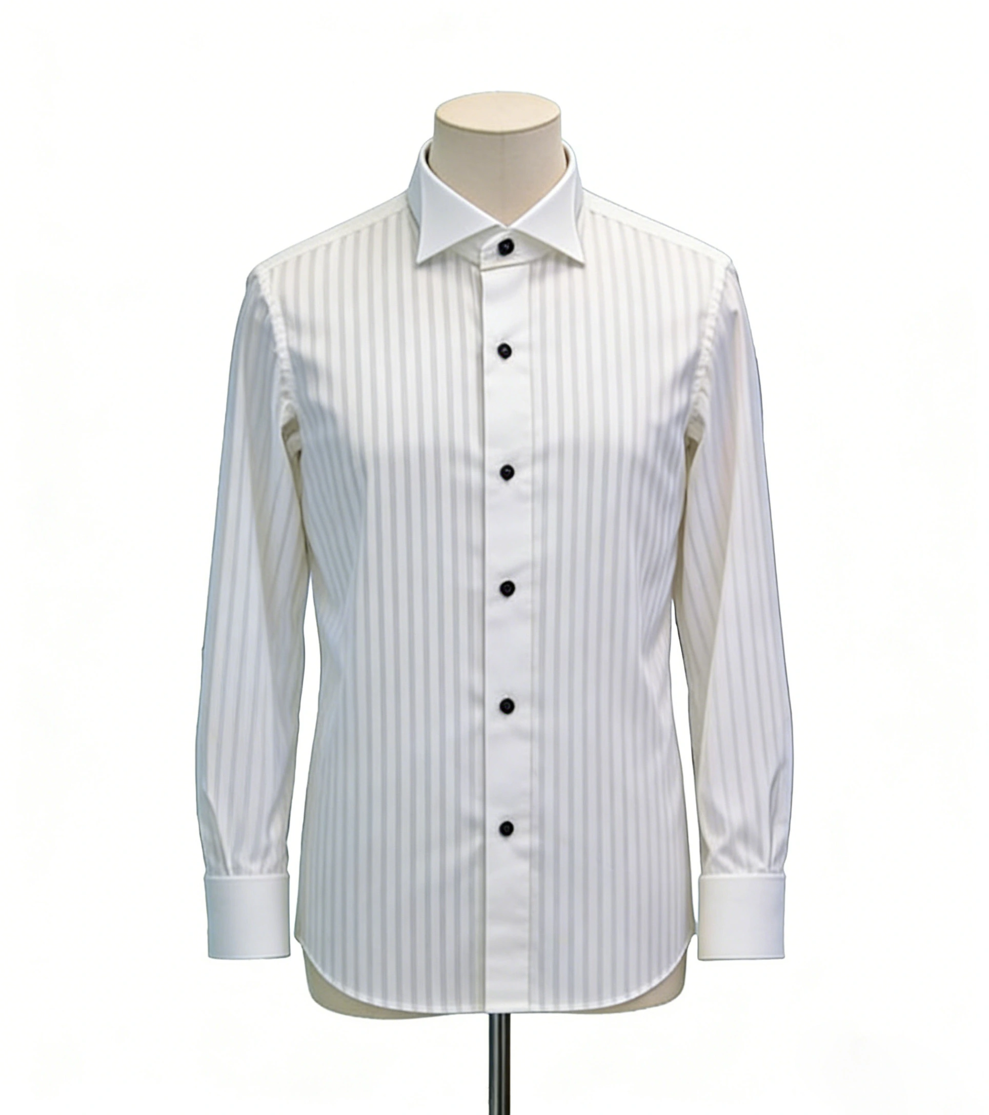 Men's Slim-Fit Silver-Grey Stripe Dress Shirt | DZX Manufacturing Custom High-Quality Apparel 1