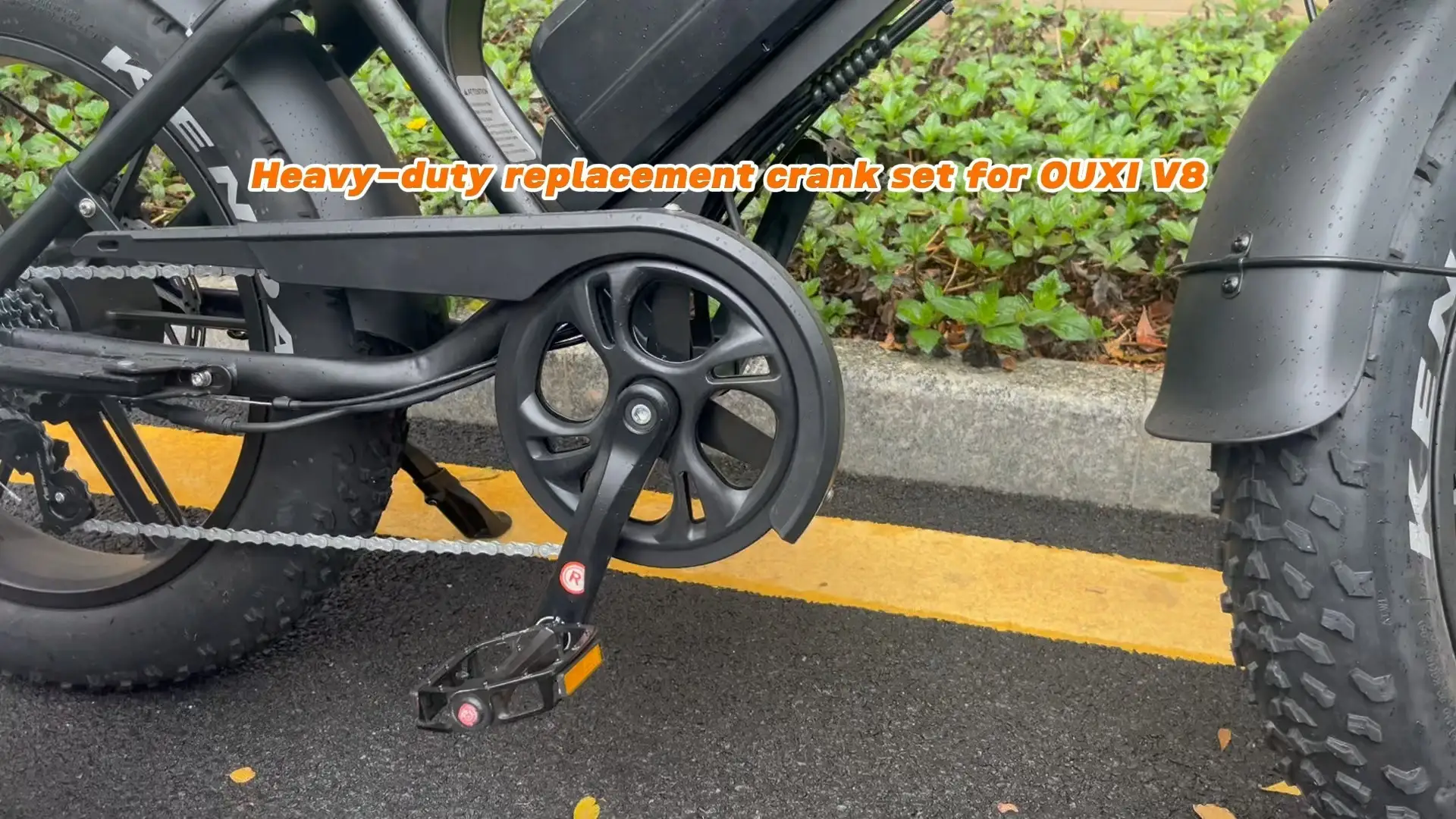 Aluminium Crank for OUXI V8 Electric Bike Crankset Chain Wheel V8 20 Inch Electric Bicycle Chain Guard for Fat Bikes-OXV8-34 1