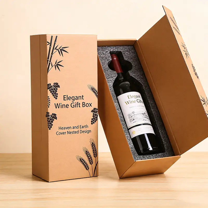 علبة هدايا فاخرة من الورق المقوى المموج القابل لإعادة التدوير، بتصميم إبداعي، بابين، مصنوعة من النبيذ الأحمر، مع تغليف غير لامع. علبة هدايا فاخرة بالجملة، بتصميم إبداعي، مصنوعة من الورق المقوى المموج، قابلة لإعادة التدوير، ومزينة بطبقة لامعة غير لامعة. 1