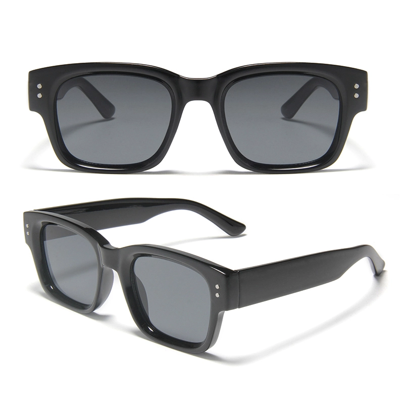 S77300 Nuevas gafas de sol de moda con personalidad moderna, lentes UV400 y montura de policarbonato, estilo europeo americano, cuadradas, unisex, con impresión de logotipo. 1