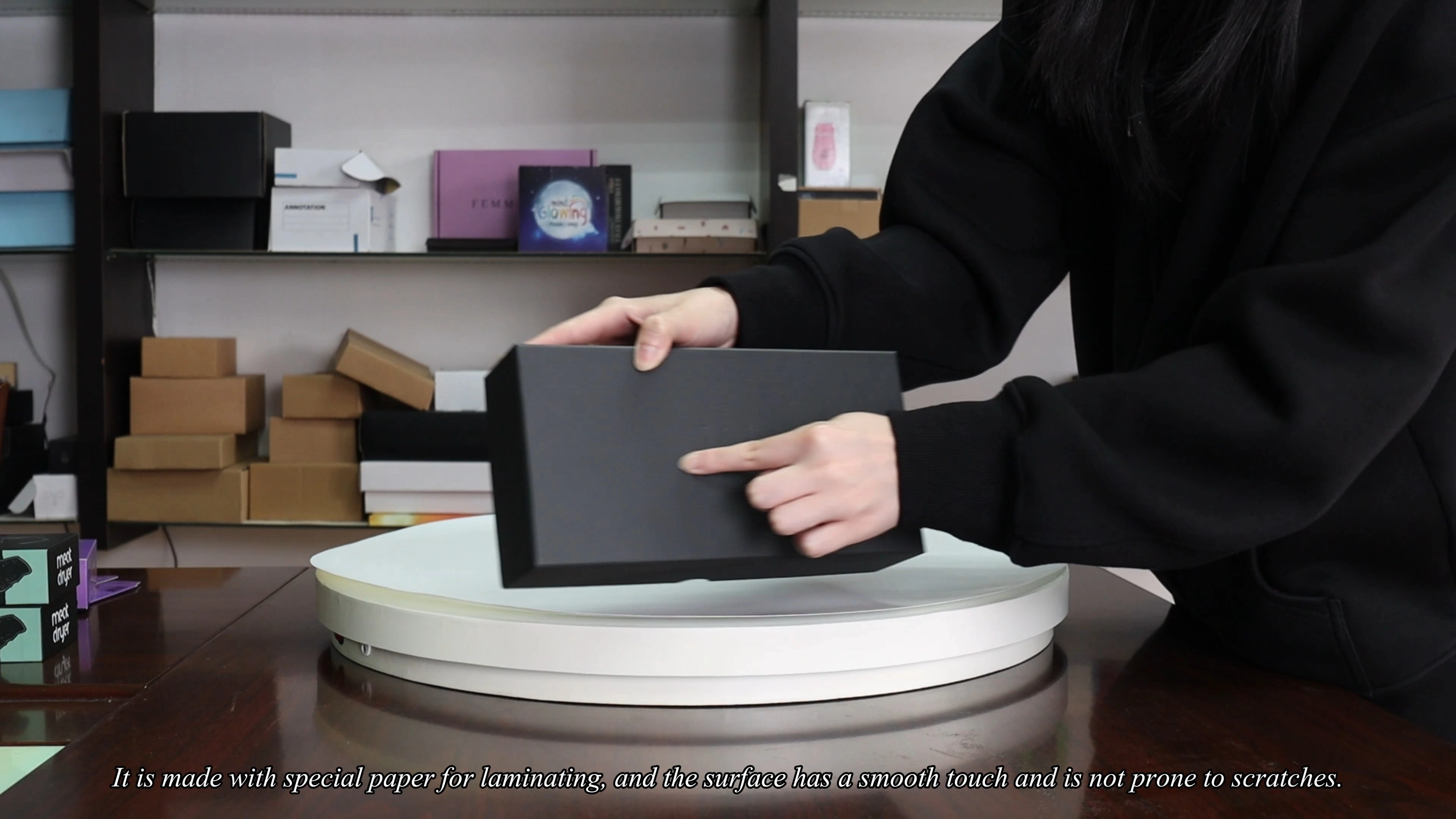 Debossed Logo Gift Box - Textured Scratch-Resistant Specialty Paper with Lid-and-Base for Premium Packaging - Packshion Packaging 1