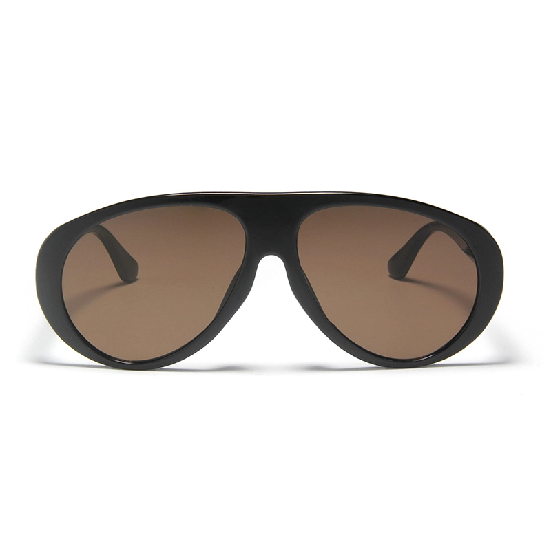 Gafas de sol ovaladas extragrandes de acetato estilo piloto S77301, marca de moda, exclusivas, color negro, estilo hip hop, gafas de lujo con logotipo personalizado, protección UV400. 1