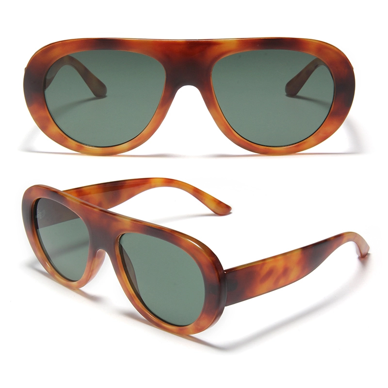 Gafas de sol ovaladas extragrandes de acetato S77302 para hombre y mujer, venta al por mayor, diseño de lujo de alta calidad, gafas de sol con logotipo personalizado. 1