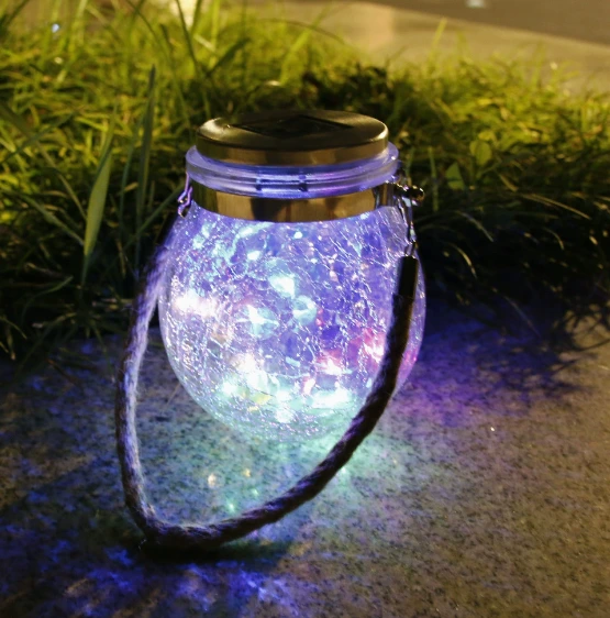 Outdoor Solar-Powered Cracked Glass Wishing Lamp – Waterproof Garden Night Light 1