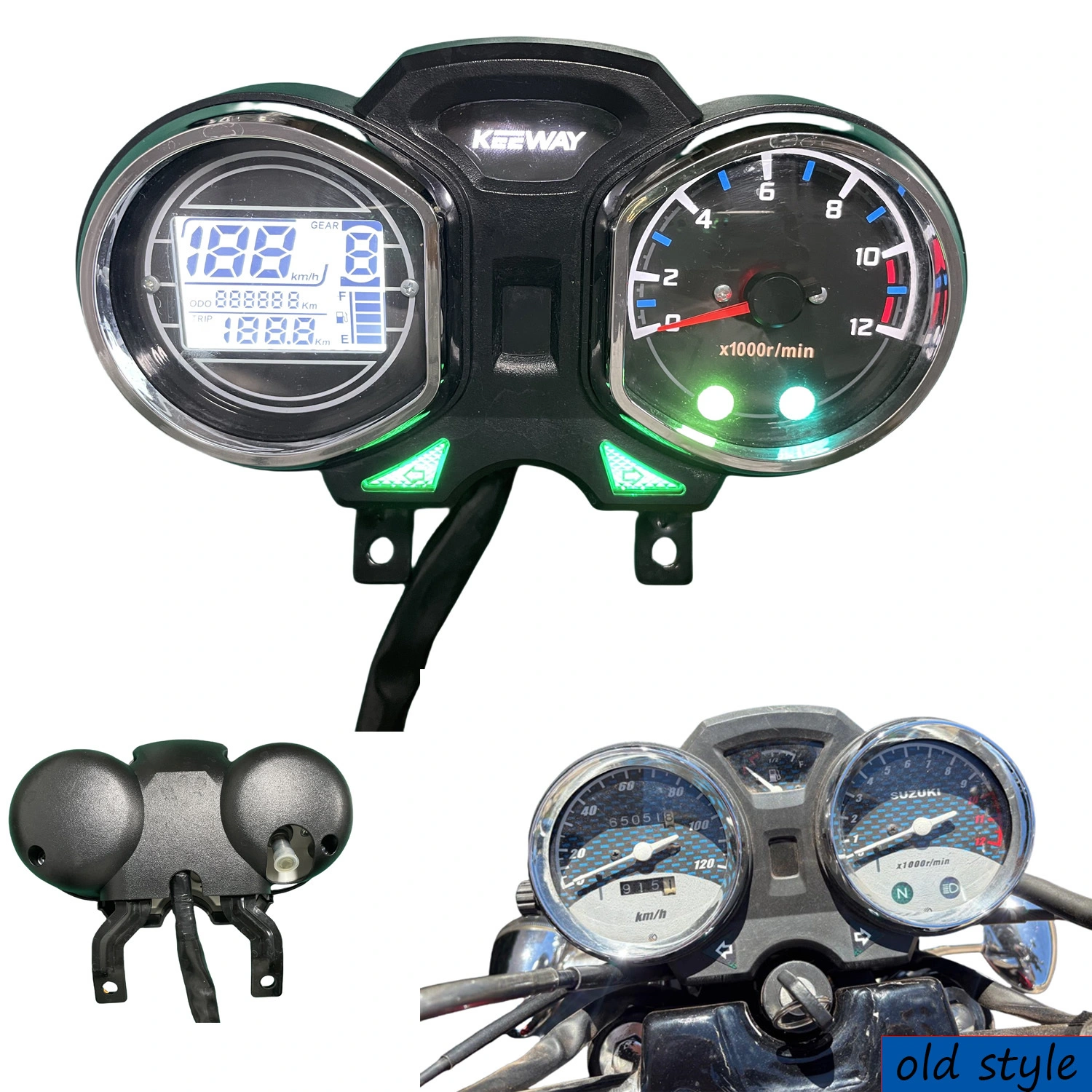 لوحة عدادات دراجة نارية لـ EK Owen 150cc، وOwen 150cc الجديدة، وEK Empire، وKeeway، وEK Xpress 150، وHaojin 150/HJ 150 (HJ125)، وHaojin HJ200-9، وSuzuki Intruder 125 1