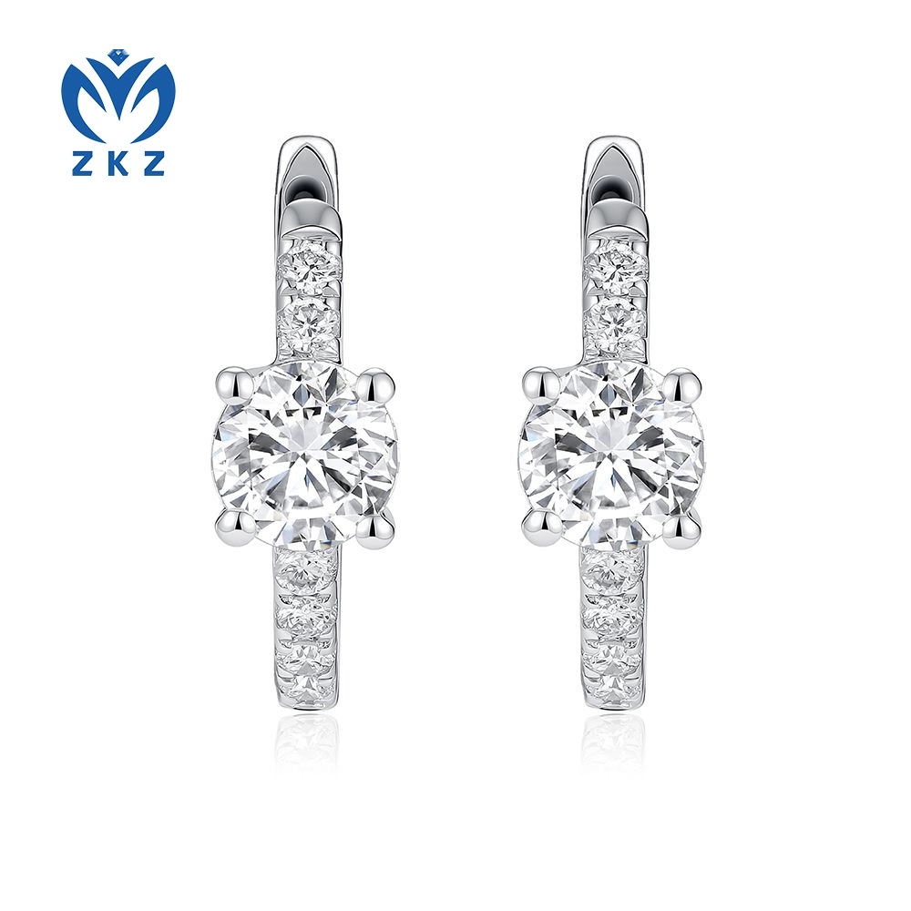 1.12ct DEF VVS PT950  Round diamond Earrings, ZKZ-260 1
