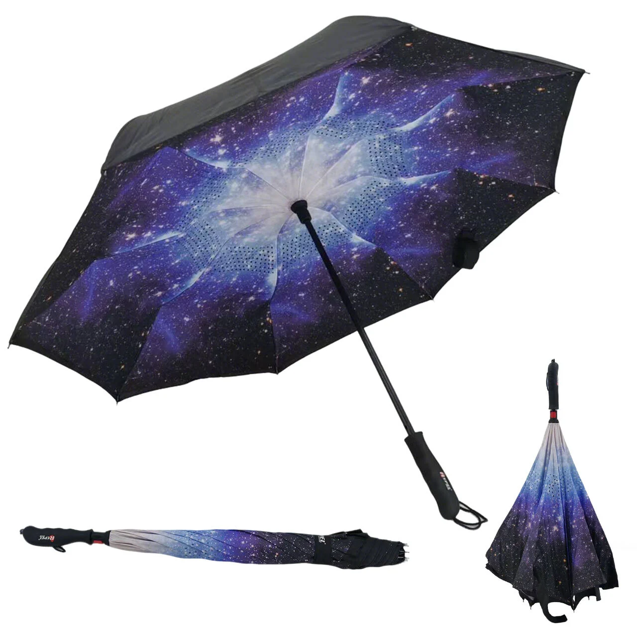 Reverse Inverted Umbrella Double Canopy Windproof Waterproof Upside Down Umbrella 1