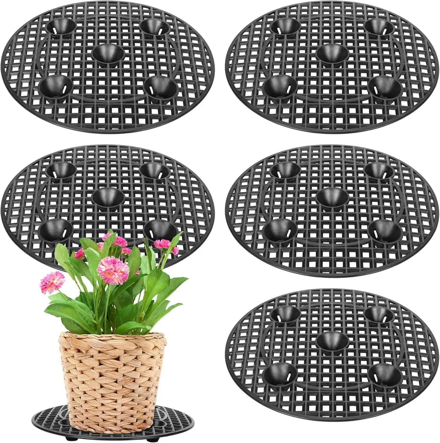 طقم صحن وعاء نباتات ورافعة 1