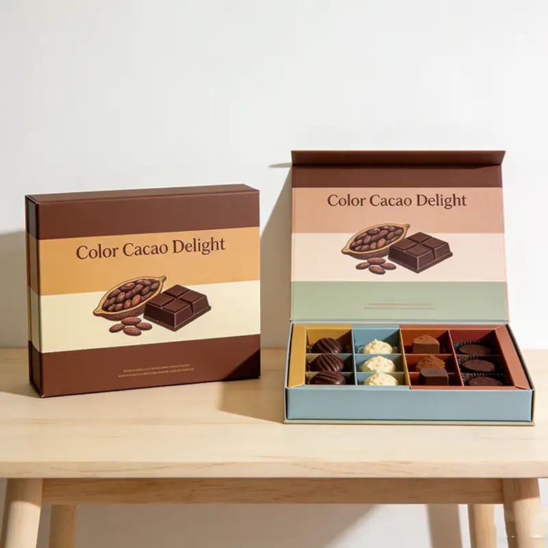 علب هدايا فارغة من الورق المقوى المموج والكرتون المموج، قابلة لإعادة التدوير، بنمط مربع من علامة "هيفن آند إيرث". 1