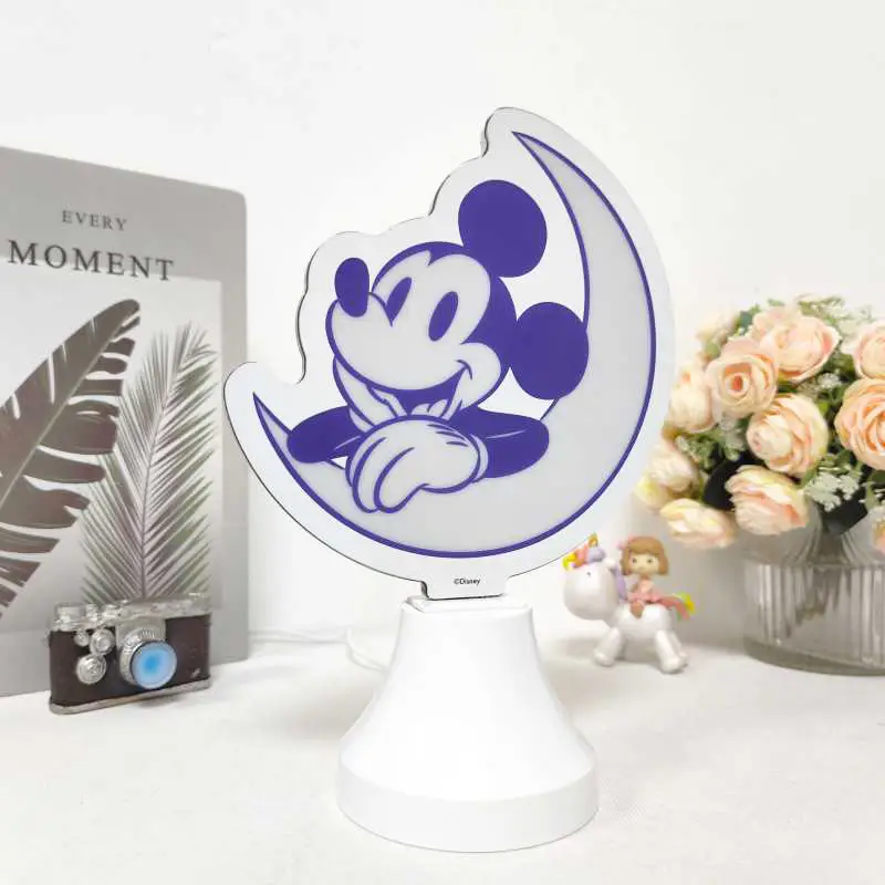 Mickey Moon LED Desk Light, Kids Room Soft Eye-Caring Cartoon Decor Lamp 1
