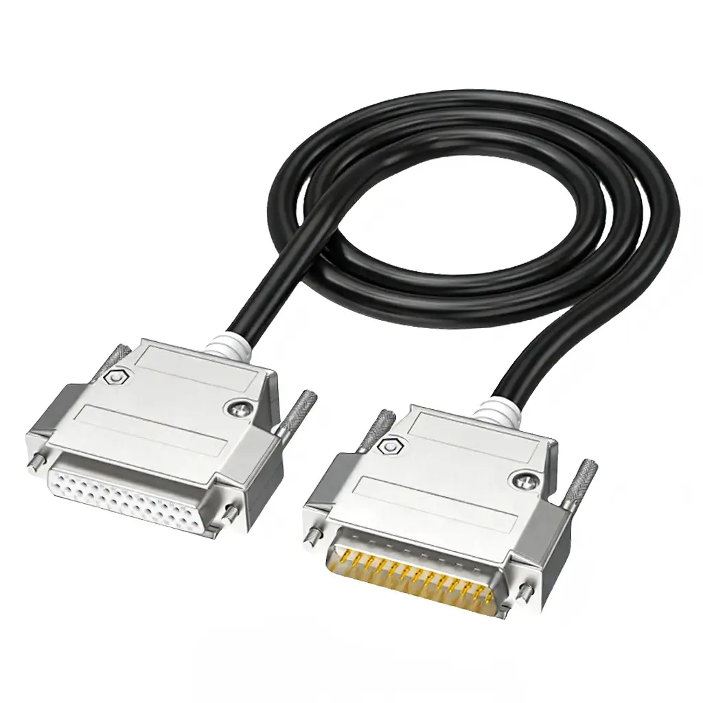 DB25 Male-to-Female Cable — Metal Shells (1)