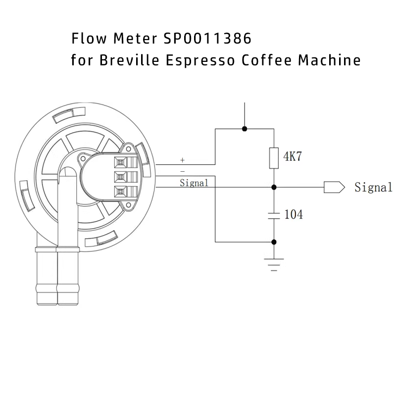 مقياس تدفق SP0011386 لماكينة إسبريسو بريفيل سيج BES870 BES878 BES920 BES980، بديل لمستشعر تدفق المياه أوراكل تاتش 4