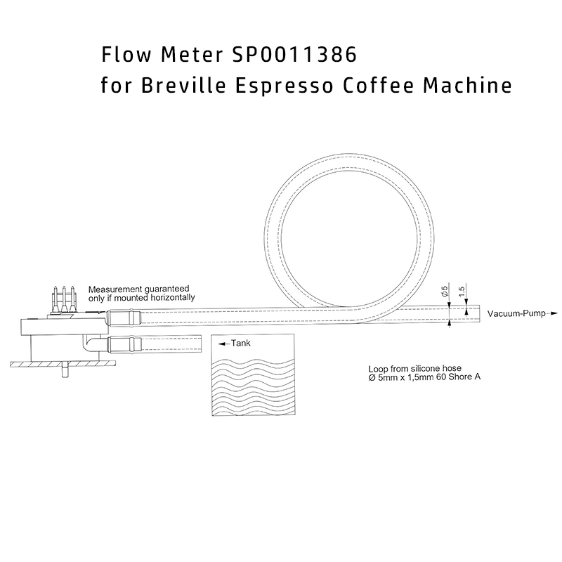 مقياس تدفق SP0011386 لماكينة إسبريسو بريفيل سيج BES870 BES878 BES920 BES980، بديل لمستشعر تدفق المياه أوراكل تاتش 2