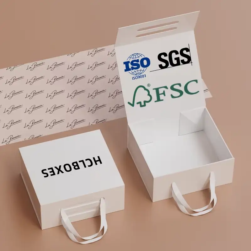 Boîte à chaussures magnétique personnalisée, recyclable et pliable, emballage en carton laminé mat pour cadeaux, boîte carrée blanche 1