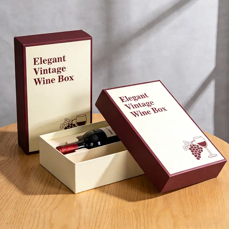 علب هدايا مربعة من الورق المقوى المموج، قابلة لإعادة التدوير، صديقة للبيئة، مع شعار مخصص، وغطاء وقاعدة، مناسبة لهدايا عيد الميلاد، مع شريط، وعلبة هدايا نبيذ. 1