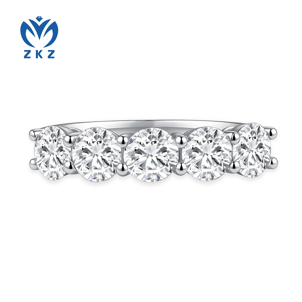 Main Stone 1.905CT Five Diamond Eternity DEF VVS Lab Grown Diamond Ring Band Ring Size 5.25,ZKZ-88 1