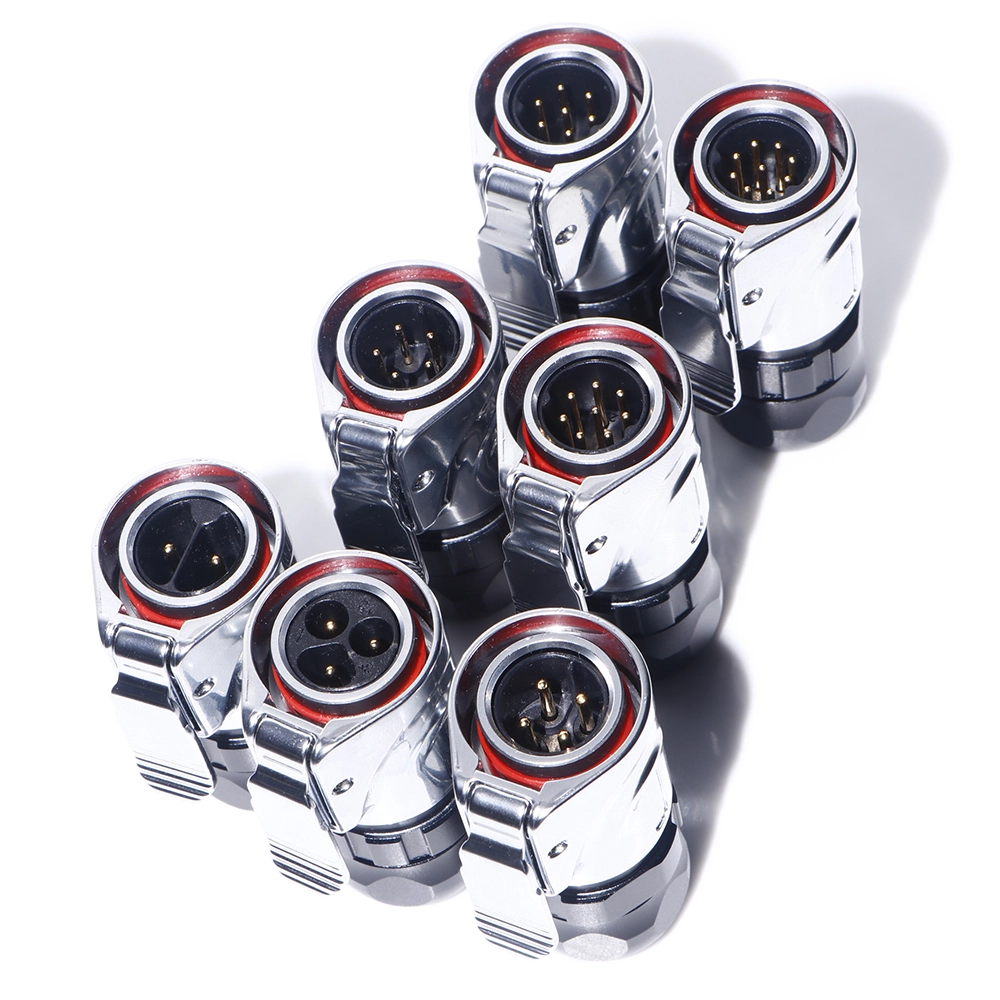 2-9 pinli dairesel metal su geçirmez konnektör, lehimlenmiş ve monte edilmiş kablo ucu, havacılık fişi 1