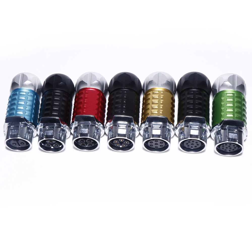 2-14핀 원형 방수 커넥터, 납땜 및 조립된 암 소켓 단자, 플라스틱/금속 재질 1