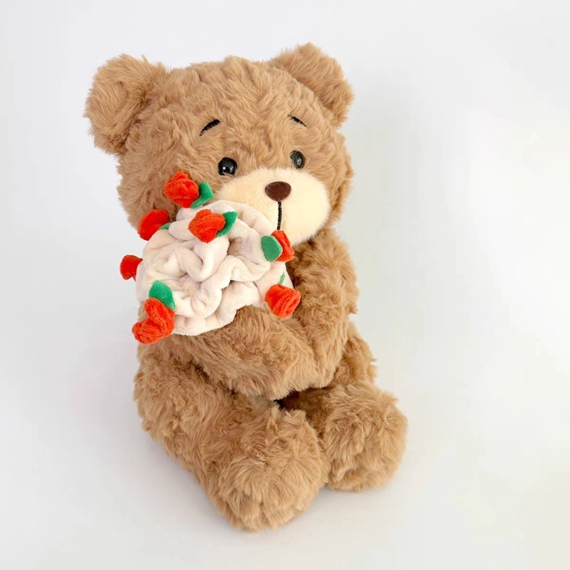 Yortoob Rose Bear Plush Toy Romantic Flower Teddy Bear for Valentine Gift 1