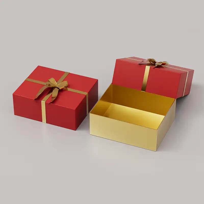 علب ورقية صلبة قابلة لإعادة التدوير، مطبوعة بالذهب حسب الطلب، مزودة بإغلاق مغناطيسي، مقسمة إلى أجزاء، عملية، مناسبة كهدية، مع غطاء وقاعدة. 1