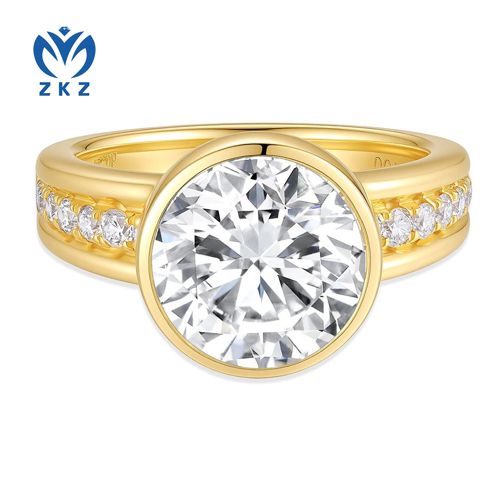 3.6 CT F VS1 Lab-grown Round Bubble Diamond  Ring Size US6.75, ZKZ-237 1