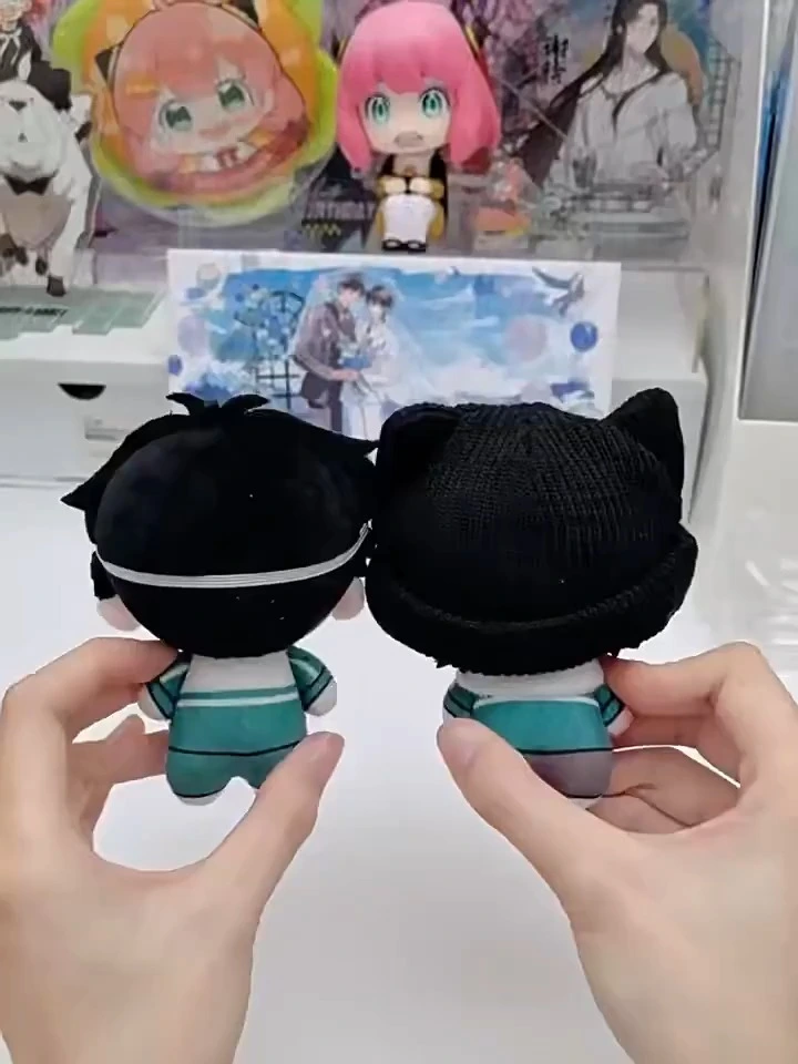 Ensemble de porte-clés en peluche Shiguang Daili Ren Mini 10 cm, peluches en polaire premium, style chibi, parfait comme breloque de sac ou objet de décoration. 1