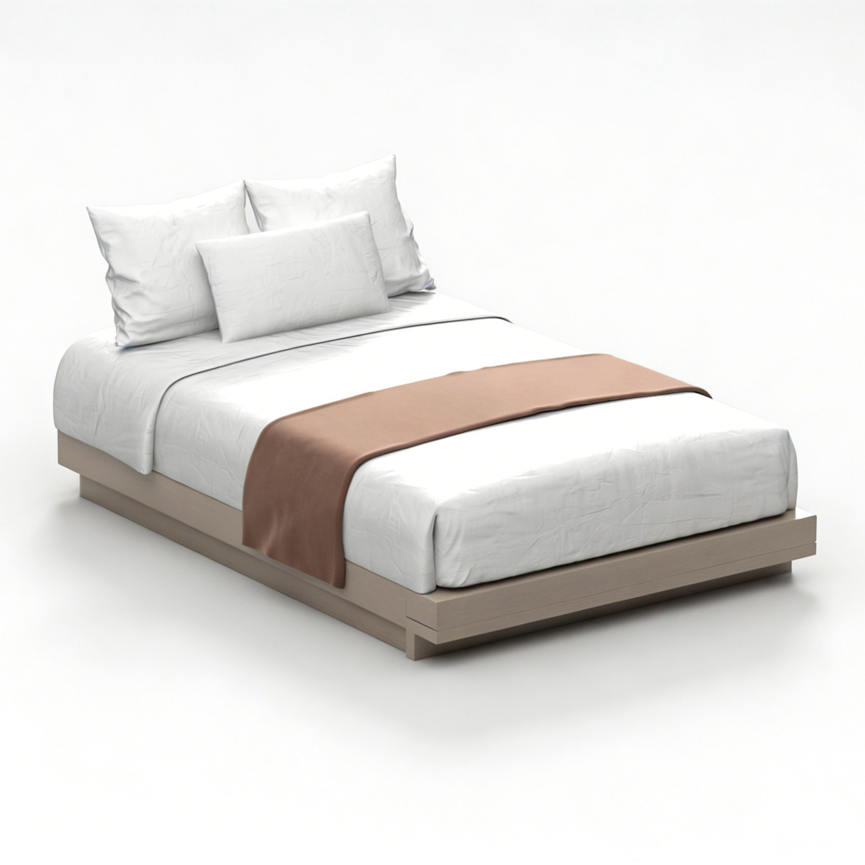 Hotel Single Bed - Platform Bed Frame with Upholstered Headboard | Modern Bedroom Guest Room Furniture B-1019 1