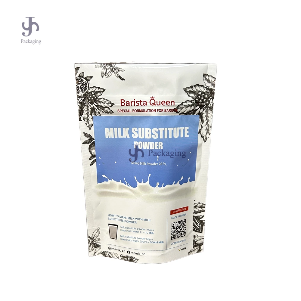 Custom Stand-Up Pouch for Milk Substitute Powder | Reusable Zipper & Easy Tear Opening 1