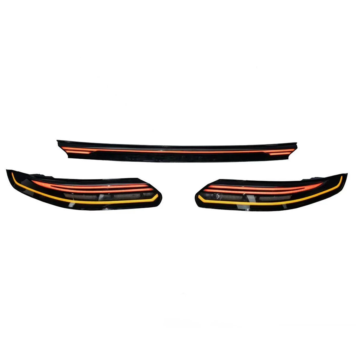 2023 Black Color 971 Style Taillight Assembly Upgrade for Porsche Panamera 970.2 2014-2016 Facelift Through Taillight Rear Lamp Tail Lights Driver and Passenger Side with Center Lamp 1