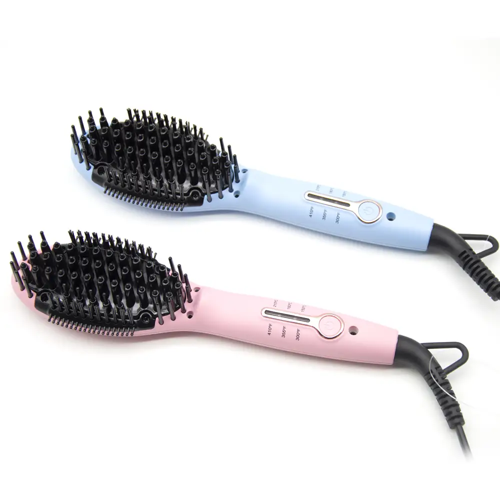 مشط فرد الشعر الاحترافي FP-602 بتقنية الأيونات السالبة، فرشاة حرارية مضادة للحروق 2 في 1 1