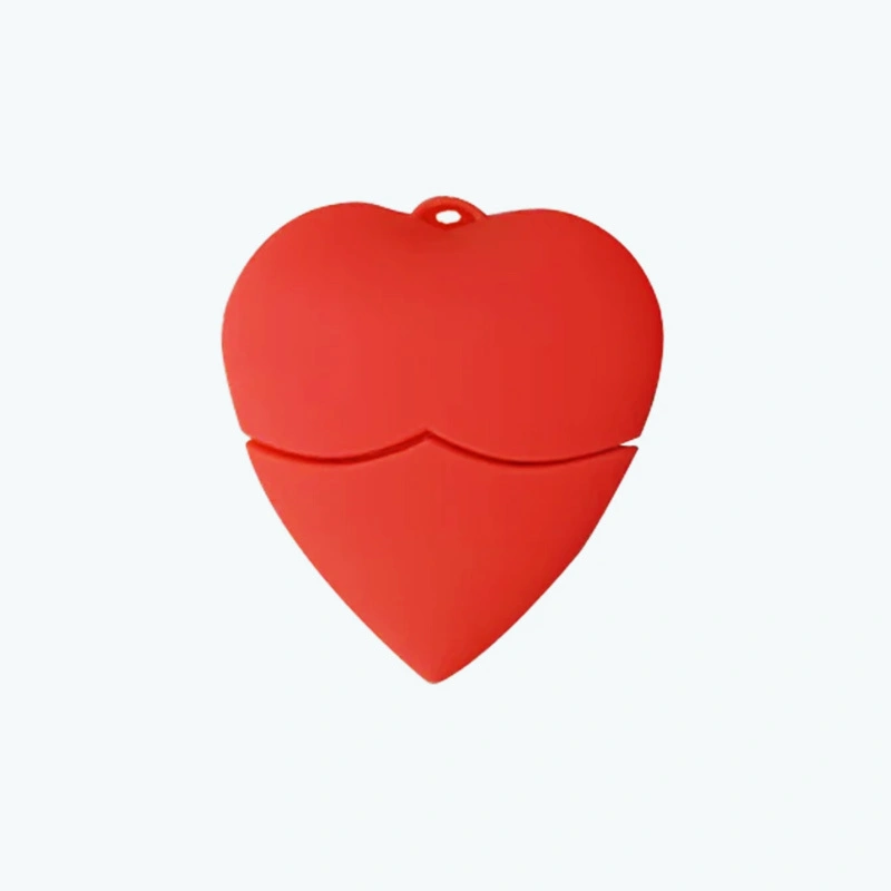 Heart Shape PVC USB Flash Drive for Promotional Gifts 1