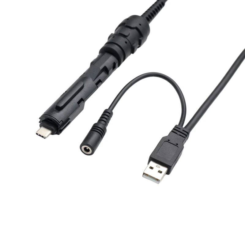 USB Communication Cable USB2.0 A/M + DC 4713 to Type-C L:2500mm For Cognex 8700 Handheld Reader 1