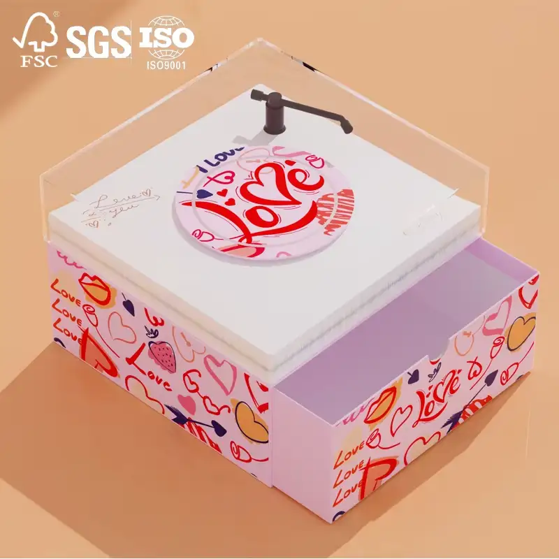 علبة هدايا فاخرة قابلة لإعادة الاستخدام على شكل قلب للعناية بالبشرة، مصنوعة من الورق المقوى، مزودة بإغلاق مغناطيسي وشعار للعطور والزيوت العطرية. 1