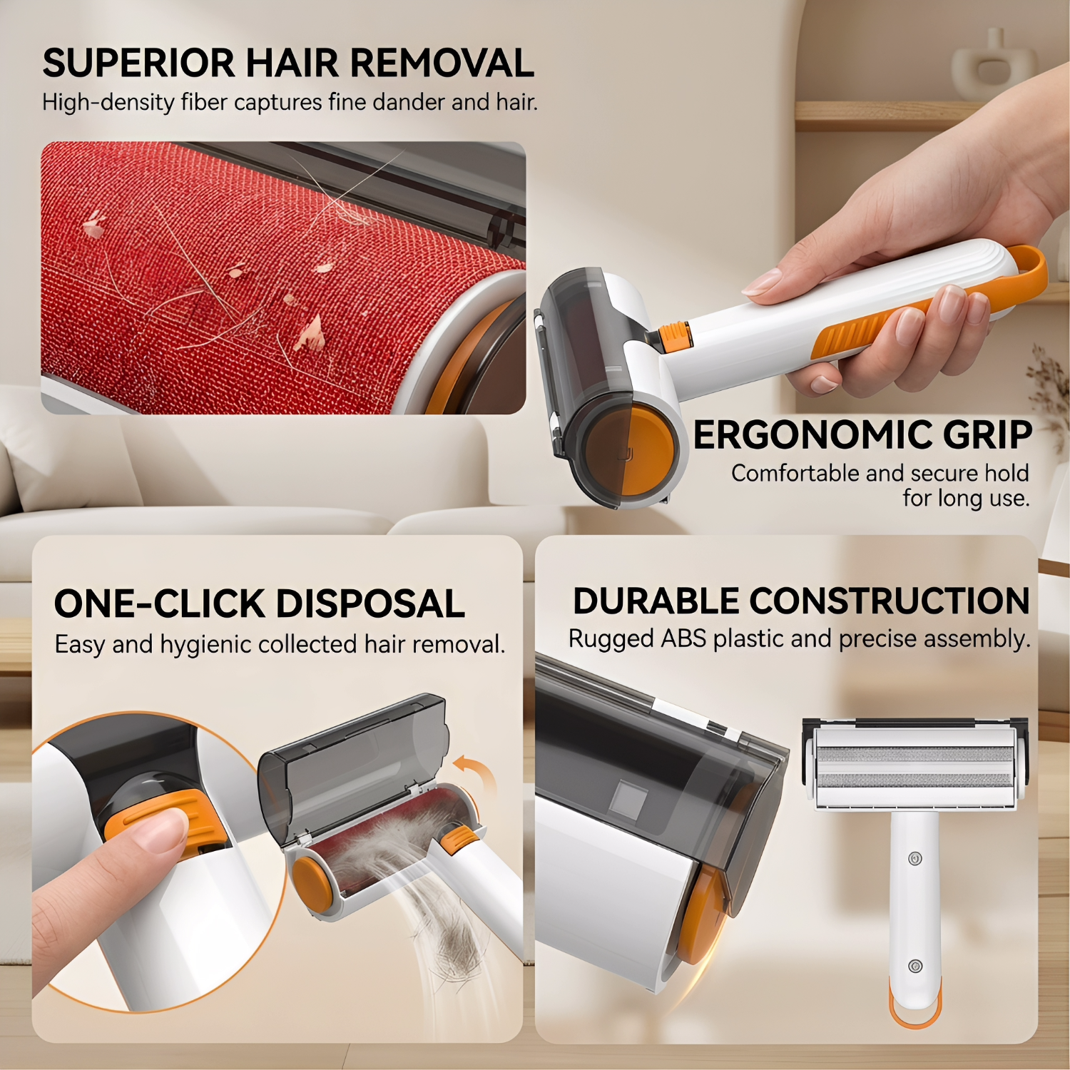 ROADREIGN - Brosse antistatique pour poils d'animaux | Brosse double face pour une maison sans poils 6