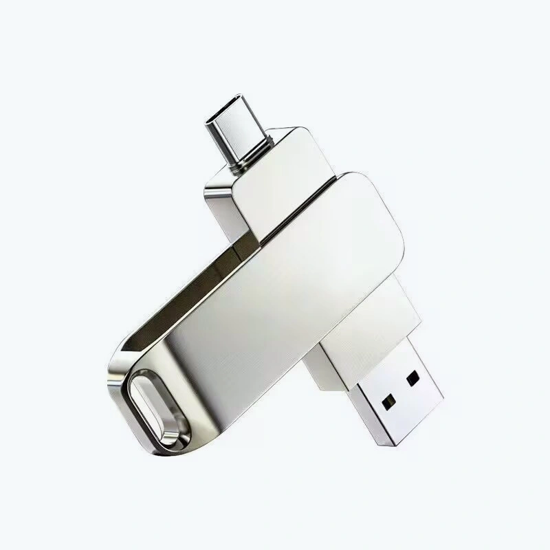 Metal Swivel USB Type-C Flash Drive with 360° Rotating Clip 1