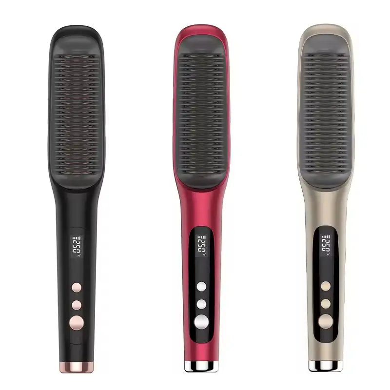 FP-609 Профессиональный выпрямитель для волос с отрицательными ионами, щетка-расческа PTC с защитой от ожогов для волос и бороды. 1