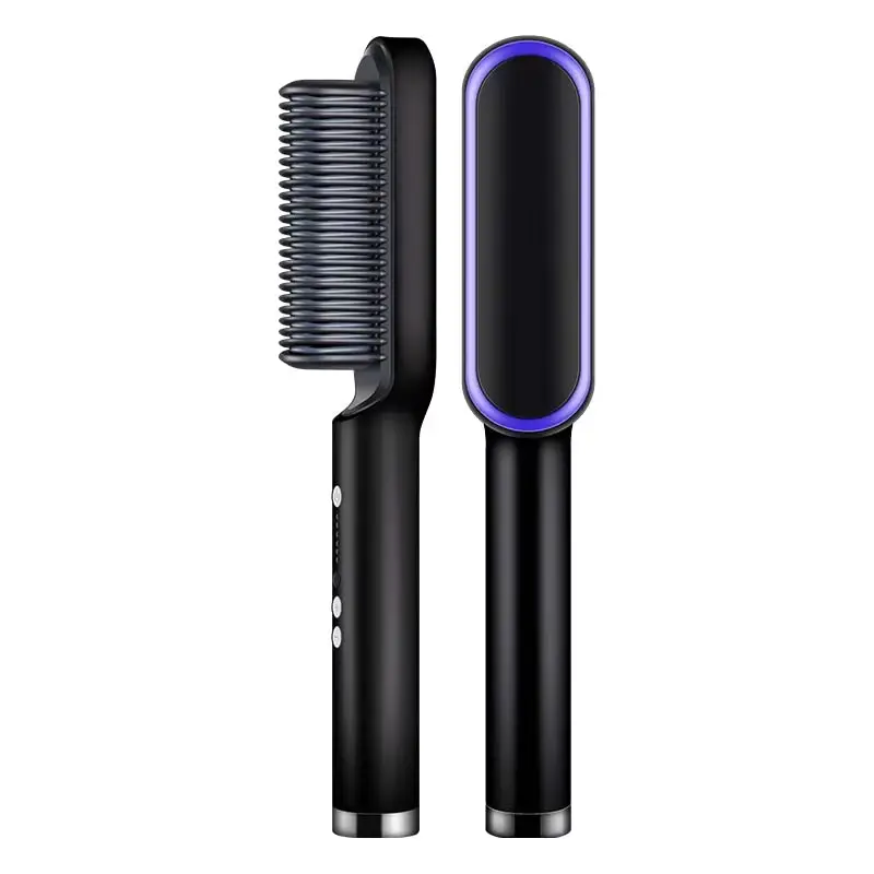 FP-611 Professional 2-in-1 Hair Straightener Brush PTC Fast Heating Anti-Scald Hot Comb 1