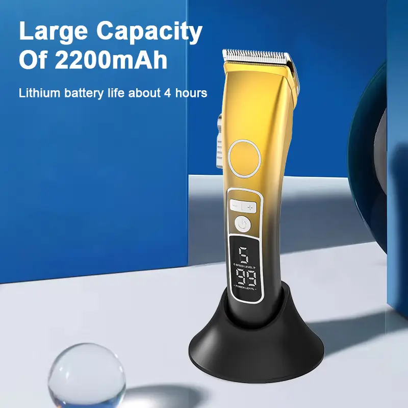 FP-815 Профессиональная 5-скоростная беспроводная машинка для стрижки волос, аккумулятор 2200 мАч, светодиодный дисплей 1